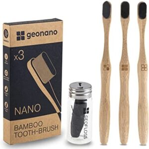 GEONANO – Pack de 3 cepillos de dientes Premium Nano | 20.000 cerdas | extra suave |