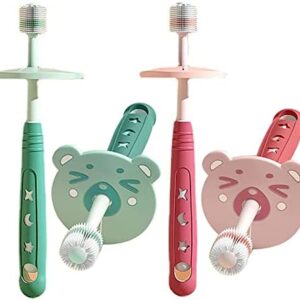 JOOTUEPO 2 cepillos de dientes para bebés de 0 a 6 años, cepillos de dientes para bebés