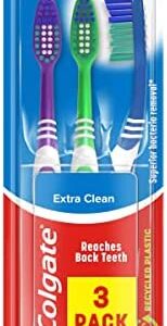 Colgate Palmolive Extra Clean – Cepillo de dientes 2 con 1 libre, Dureza Media, colores