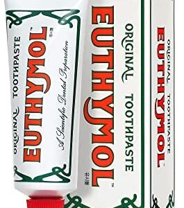 Euthymol Original Pasta de dientes 75ml, Sin Flúor, Antiplaca, Antibacteriano, Protección