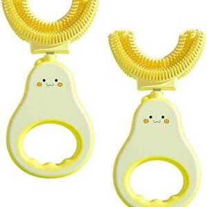 Paquete de 2 cepillos de dientes para niños de 1 a 7 años, cepillo de dientes para niños