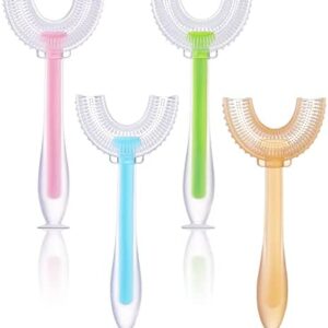 YATEICBC Cepillo de dientes en forma de U para niños, 4 piezas Cepillos de dientes para