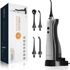 Irrigador Bucal Portátil, Limpiador de Dientes de Irrigador Dental Recargable con 3 Modos