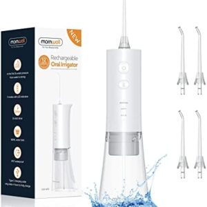 Mornwell Irrigador oral portátil inalámbrico para dientes, 3 modos, 4 puntas de chorro