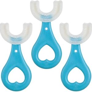 LAMXIN 3 Cepillo dientes infantil, cepillo de dientes en forma de U para niños, cabezal de