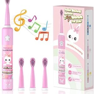 Cepillo de dientes eléctrico musical para niños, cepillo de dientes inteligente recargable