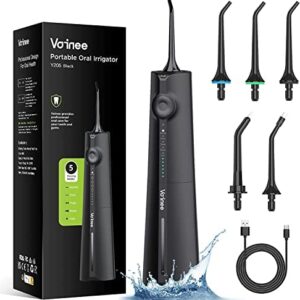 Voinee Care irrigadores bucales Irrigador Dental Portátil con 5 Boquillas 5 Modos 230ML