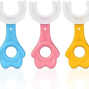 Vicloon Cepillo de Dientes para Niños, 3pcs Cepillo de Dientes de Boca Entera en Forma de