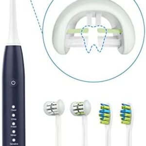 Cepillo de dientes eléctrico Sonic para adultos, cepillo de dientes de 3 caras con 4
