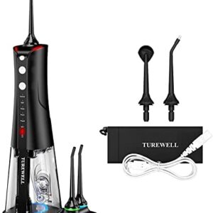 Irrigador bucal TUREWELL, eléctrico interdental, con 6 modos y 5 boquillas, IPX7,