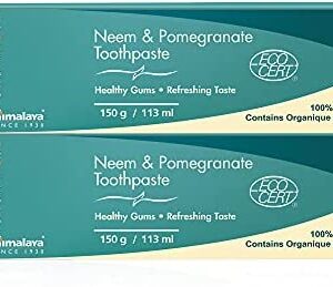 Himalaya Herbals Pasta de Dientes de Neem y Granada, Natural, Sin Fluoruro, Sacarina y