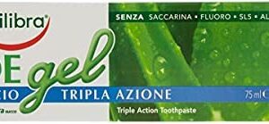 Equilibra Cuidado Bucal, Gel Dentífrico de Triple Acción de Aloe Vera, Acción Calmante y