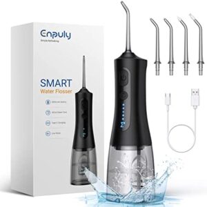 ENPULY Irrigadores Bucales Portatil, 300ML Irrigador Dental Oral Viaje, 2000mAh Batería