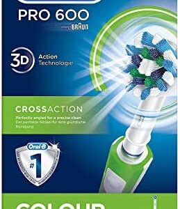 Oral-B PRO 600 CrossAction Cepillo de Dientes Eléctrico con Mango Recargable, Tecnología