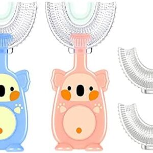 2 Cepillos de Dientes para Bebe en Forma de U, Diseño de Limpieza de Dientes de 360 ​​°,