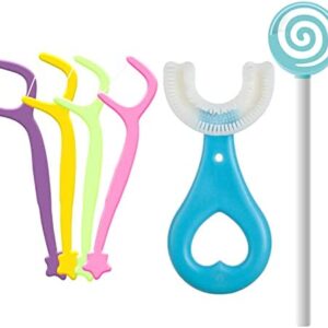 Juego de cepillos de dientes para niños en forma de U 360°, incluye 1 cepillo de dientes,