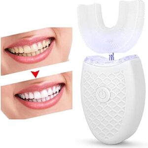Cepillo de dientes eléctrico con cabezal de cepillo de dientes en forma de U, dispositivo