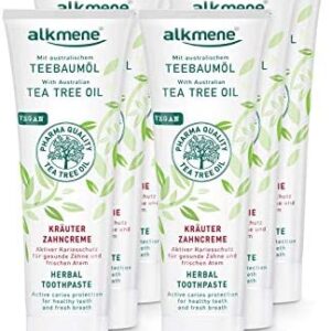 alkmene Pasta de dientes a base de hierbas con aceite de árbol de té - crema de dientes