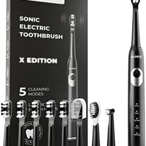DrDent X Edition Sonic Cepillo de dientes eléctrico– 8 cabezales de cepillo Dupont – 5