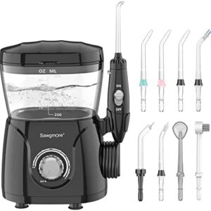 Sawgmore Irrigador Dental, Irrigador Bucal Profesional con 8 Boquillas Multifuncionales,