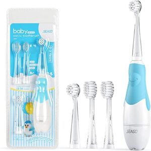 Seago Cepillo de dientes eléctrico para niños de 6 meses a 4 años, cepillo de dientes
