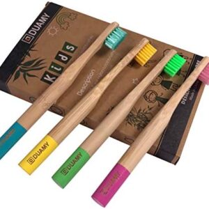 Cepillos de dientes de Bambú Niños, 100% Orgánicos, infantiles, Biodegradables, Naturales