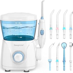 Sawgmore Irrigador Dental, Irrigador Bucal Profesional con 8 Boquillas Multifuncionales,