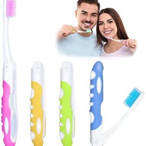 4 Piezas Cepillo de Dientes de Viaje Plegable Cepillos de Dientes Suaves Portátiles con