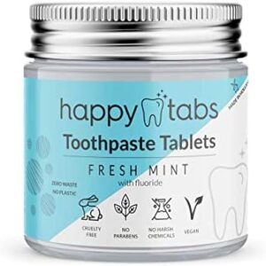 Happy Tabs - pastillas de pasta de dientes - pasta de dientes innovadora - Menta fresca -