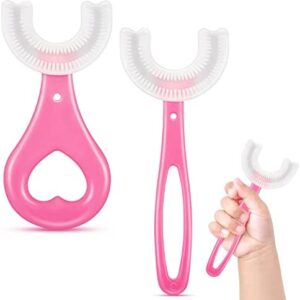 2 Cepillos de Dientes de Boca Entera para Niños Bebé Cepillo de Dientes en Forma de U