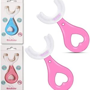 NeoBaby Cepillo de dientes para niños (Pack de 2). Limpiador de dientes bebe en forma de
