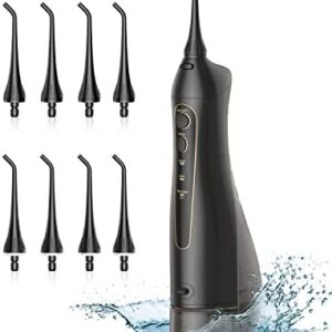 Irrigador dental inalámbrico, limpiador interdental recargable, color negro