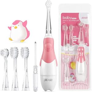 SEAGO SG-513 Cepillo Electrico Infantil y Bebe 0 a 3 Años, Cepillos de Dientes Electricos