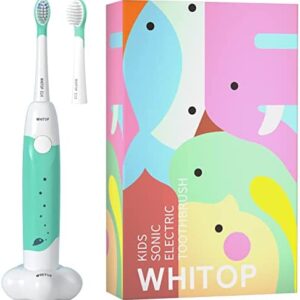 WHITOP ED01 Cepillo de dientes eléctrico para niños, IPX8, resistente al agua, recargable,