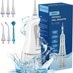 Irrigador Bucal Portatil - Irrigador Dental con 6 Boquillas 9 Modos, IPX7 Impermeable
