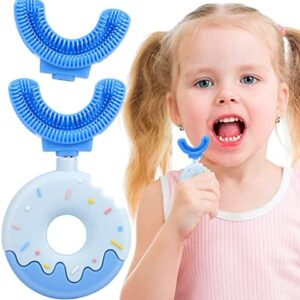 Cepillo de dientes en forma de U para niños, cepillo de dientes suave para niños de 360 °,