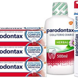 Parodontax, Pack de 3 Pastas de Dientes con 1 Cepillo de Dientes Suave y 1 Colutorio