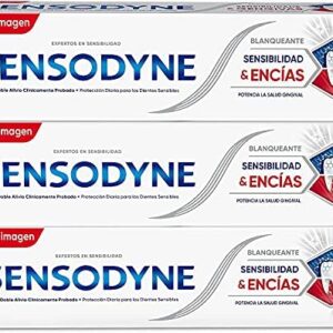 Sensodyne Sensibilidad y Encías, Pasta de Dientes Blanqueante, Alivio para Dientes