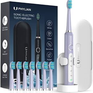 Cepillos de Dientes Eléctrico Sónico para Adultos - Cepillo Electrico con 8 Cabezales,
