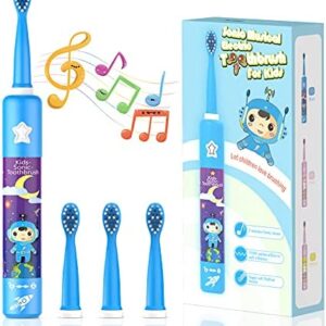 Cepillo de dientes eléctrico musical para niños, cepillo de dientes inteligente recargable