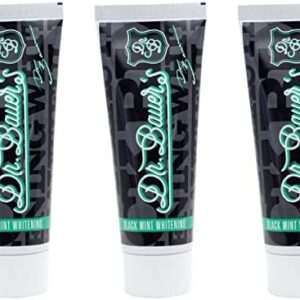 Dr. Bauer Pasta de dientes negra blanqueadora de menta negra 75ml con carbón activo - con