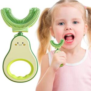Runmeihe Cepillo de dientes bebe para niños en forma de U, cepillo de dientes para bebés