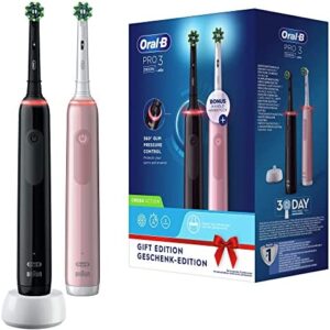 Oral-B PRO 3 Cepillos de Dientes Eléctricos (Pack de 2) con Mangos Recargables, Tecnología