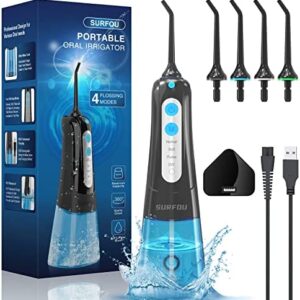 irrigador dental para dientes, irrigador oral inalámbrico de 300 ml con 4 modos de hilo
