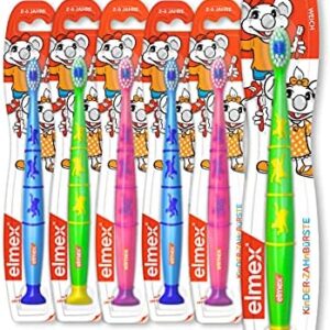 elmex Cepillo de dientes para niños de 2 a 6 años, 6 unidades, cepillo de dientes manual