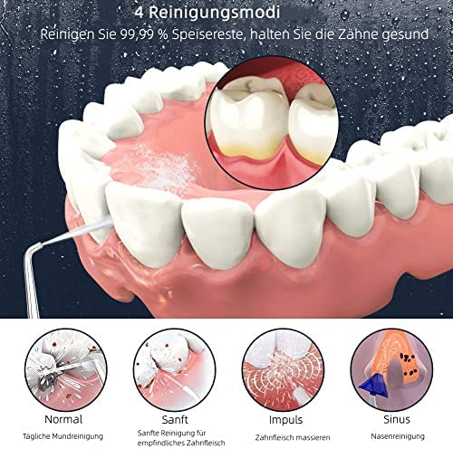 GEEDIAR Irrigador Bucal, Irrigador Dental Portátil USB Recargable Eléctrico Inalámbrico - Imagen 2