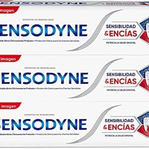 Sensodyne Sensibilidad y Encías, Pasta de Dientes con Flúor, Alivio para Dientes Sensibles