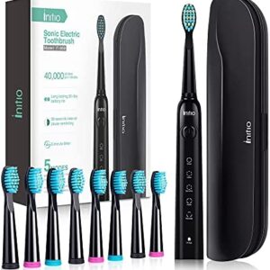 Initio Cepillo de dientes eléctrico, 5 modos con temporizador inteligente, 8 cabezales de