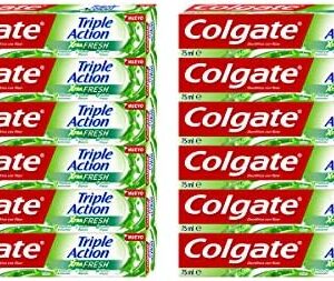 Colgate Pasta de Dientes Triple Acción Extra Fresh, 75 Mililitros (Paquete de 12), 900