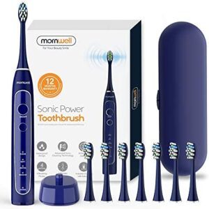 Mornwell Sonic Power blanqueamiento cepillo de dientes, 8 cabezales de cepillo,